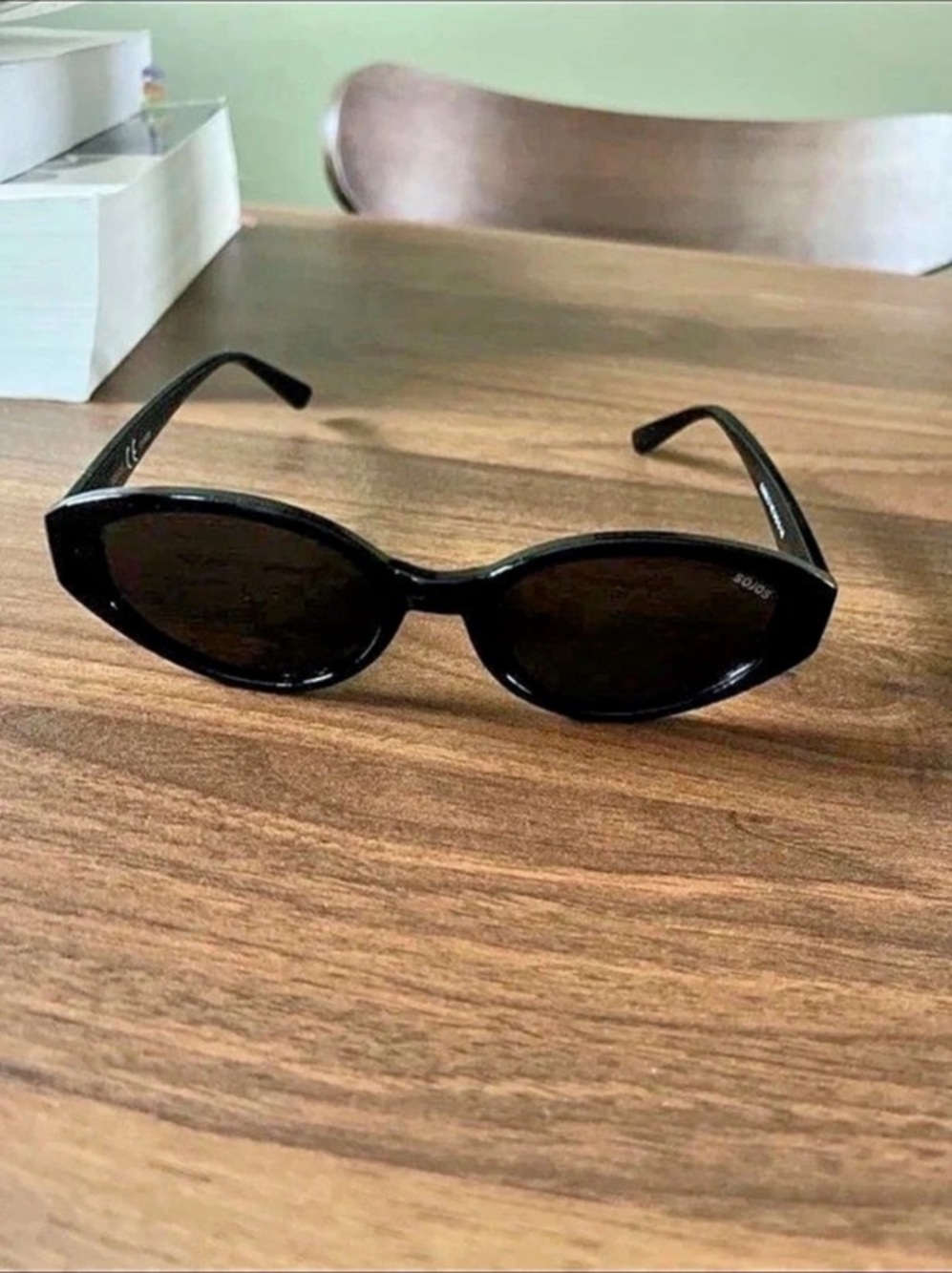 SOJOS Retro Oval Sunglasses SJ1217 Black